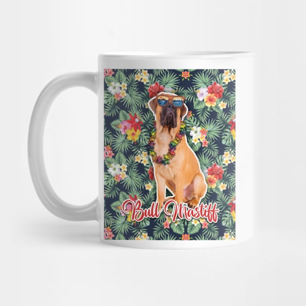 Bull Mastiff Summer Funky Hawaiian, Hawaii Style, Dog Personalized Hawaiian by Hoahip